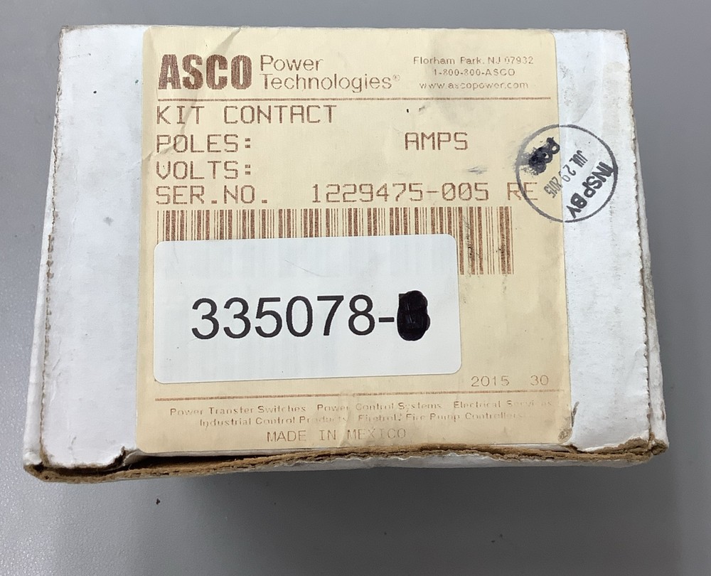 Asco 335078 Contact Assembly (b536)