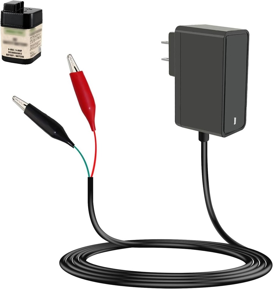 6V Battery Replacement Charger with LED Indicator & Self-Adapting Plug Design