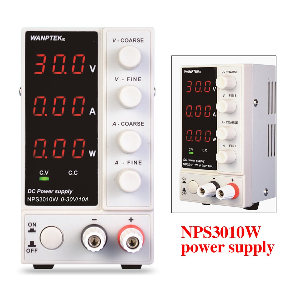 300W 0-10A Lab DC Power Supply Digital Variable Regulated Benchtop Power Source