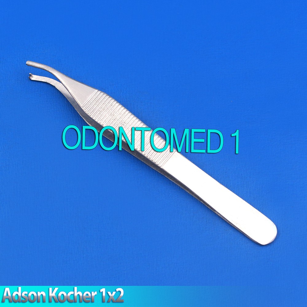 Adson Kocher Tissue Micro Forceps Fine Point 1x2 Teeth 4.75" Stainless