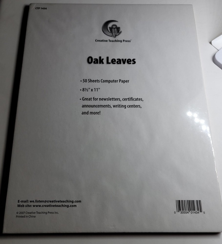 2007 Creative Teaching Press 50 Sheets Computer Printer Paper NIP Oak Leaves