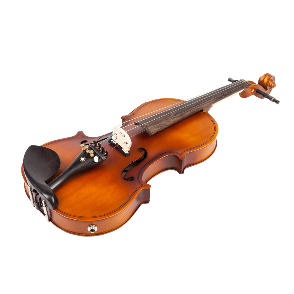 4/4 Violin Case Bow Strings Shoulder Rest Electronic Tuner Connecting Wire Matte
