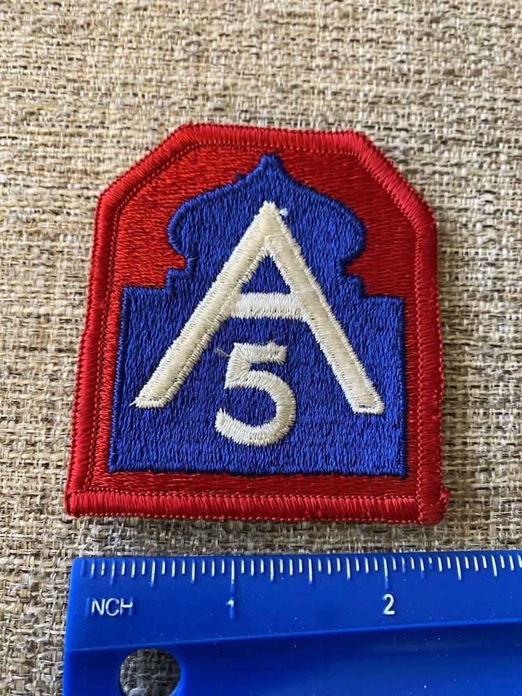 US Army 5th Army Patch Red White Blue A INV4494