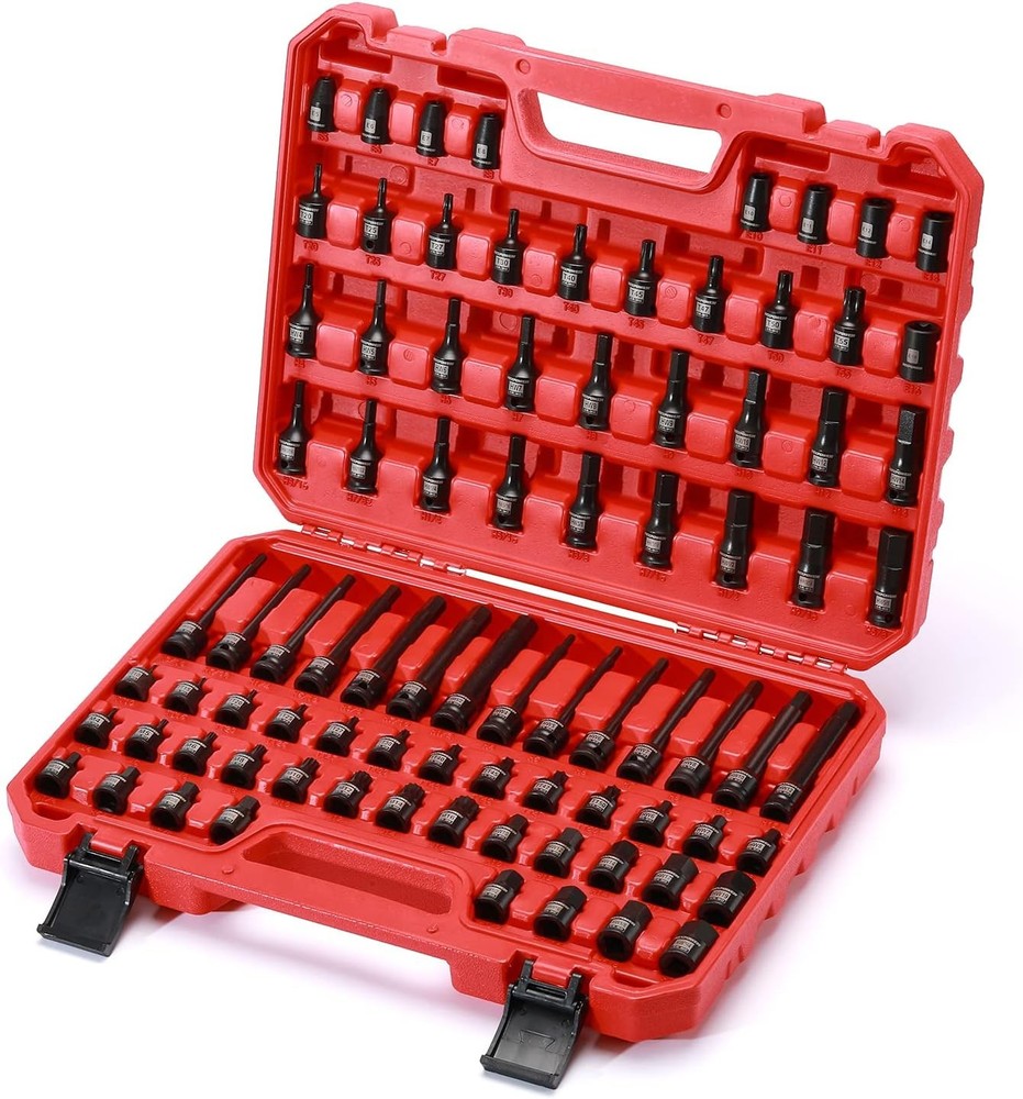 MIXPOWER 3/8" Drive Master Hex Bit Impact Socket Set, Black