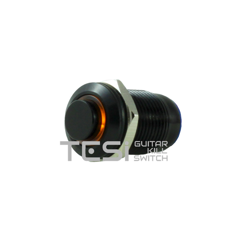 Tesi POCO 12MM LED Momentary Push Button Guitar Kill Switch Black/Yellow