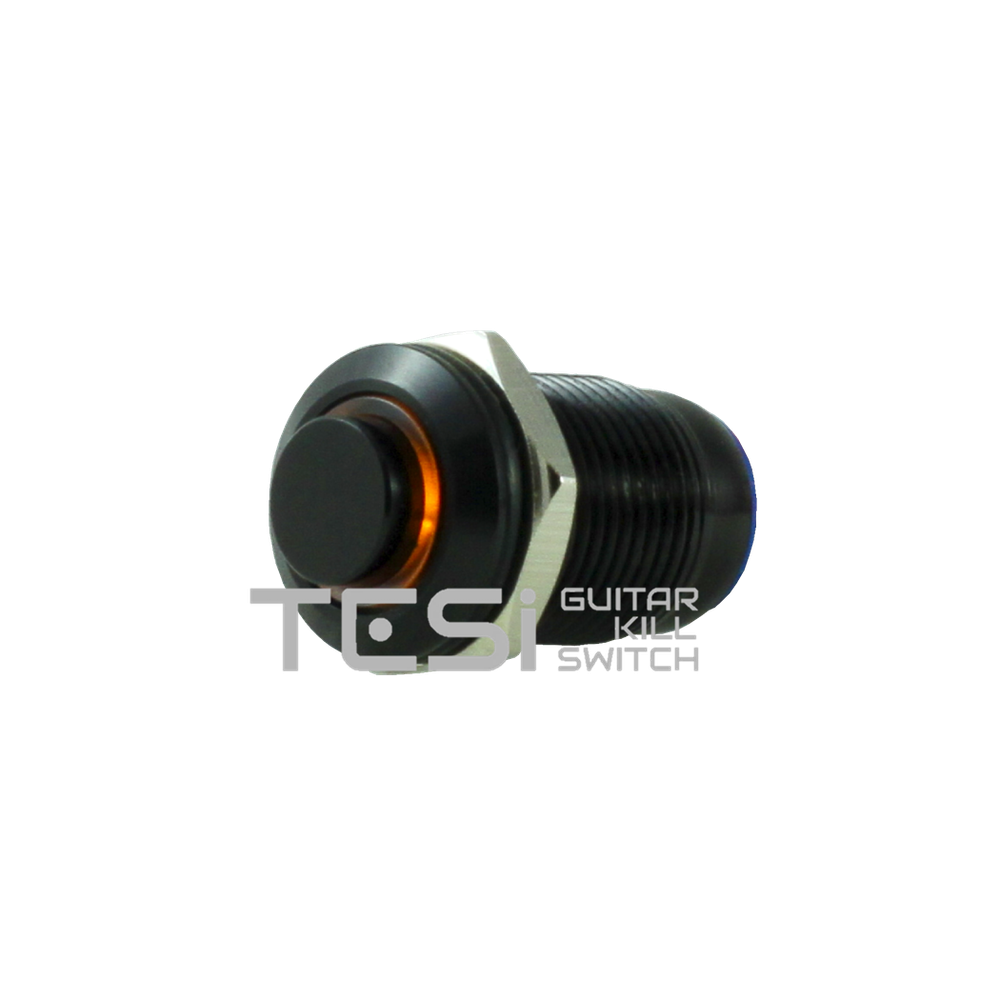 Tesi POCO 12MM LED Momentary Push Button Guitar Kill Switch Black/Yellow
