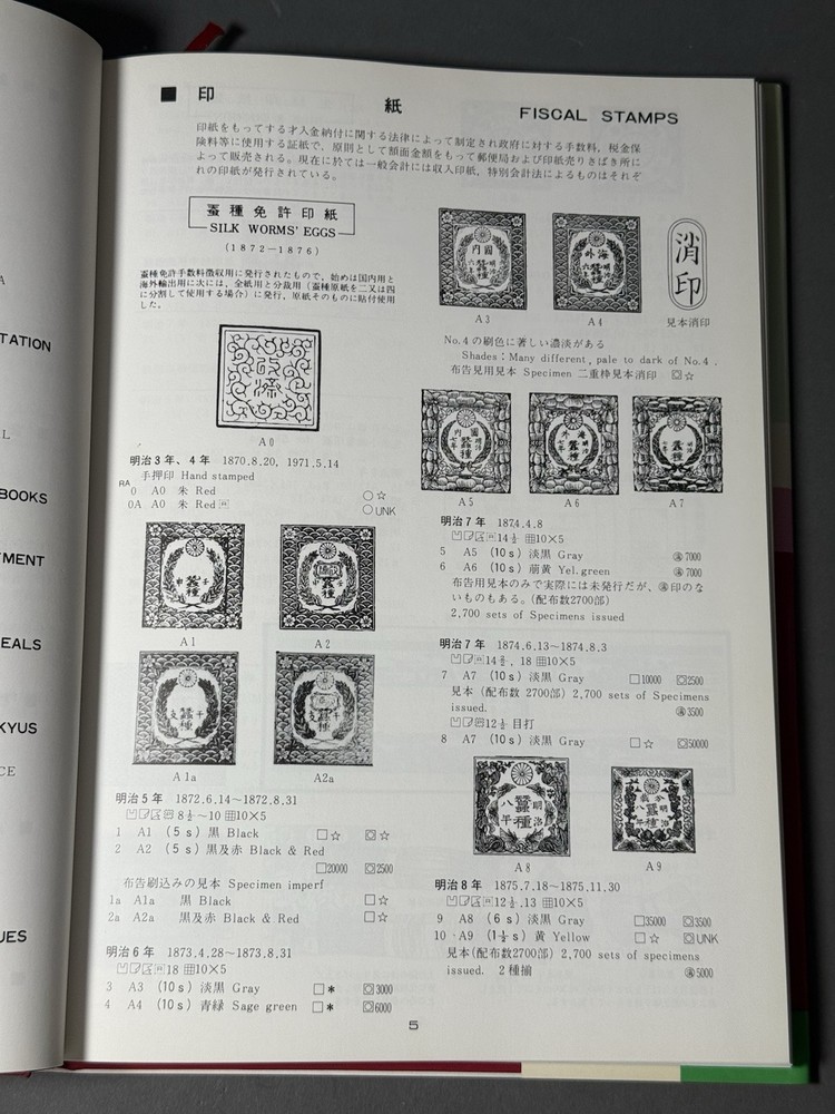 Masaya M. Shimomura Japanese Revue Stamps 1981 Fukuo Ltd 日本印紙類図録