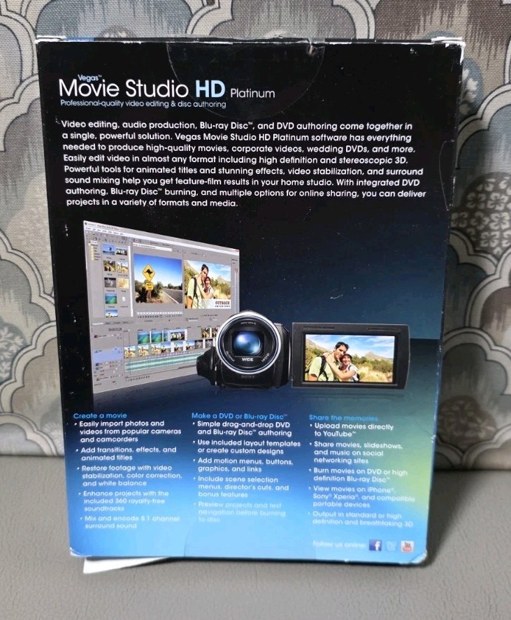 Sony Vegas Movie Studio HD Platinum Suite 11 Video Editing Software - Used