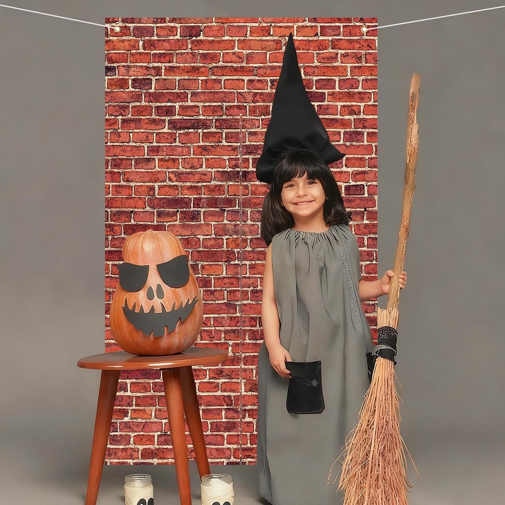 Brick Wall Backdrop Halloween Red Brick Wall Backdrop Decorations for Birthda...