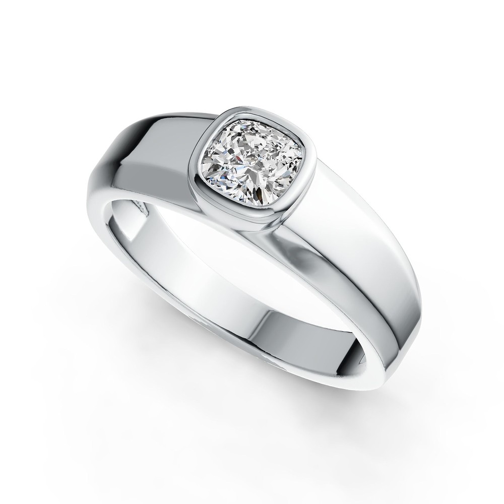 Sterling Silver Semi Mount Ring Setting Cushion CU 5.5x5.5mm Bezel