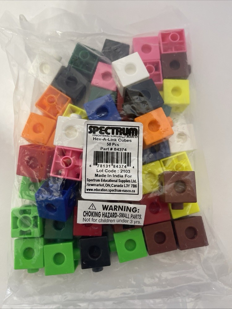 Hex A Link 2cm Interlocking Learning Cubes Educational Math SOL