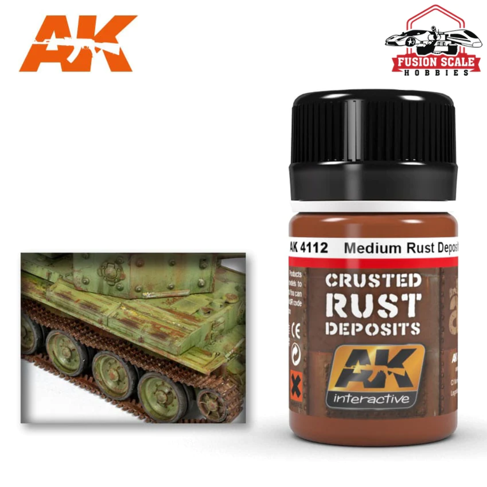 AK Interactive Medium Rust Crusted Deposits Enamel Paint 35ml Bottle