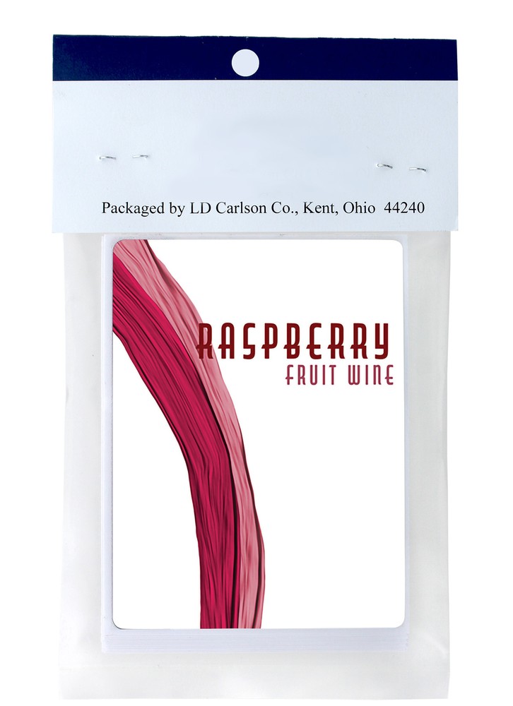 Professional Raspberry Fruit Wine Labels With Red PVC (30 count)