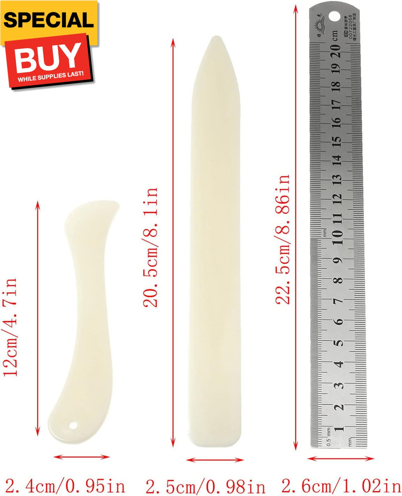 2pcs Bone Folder, Scoring Tool Irregular Bone Paper Folder Lightweight Paper Cre