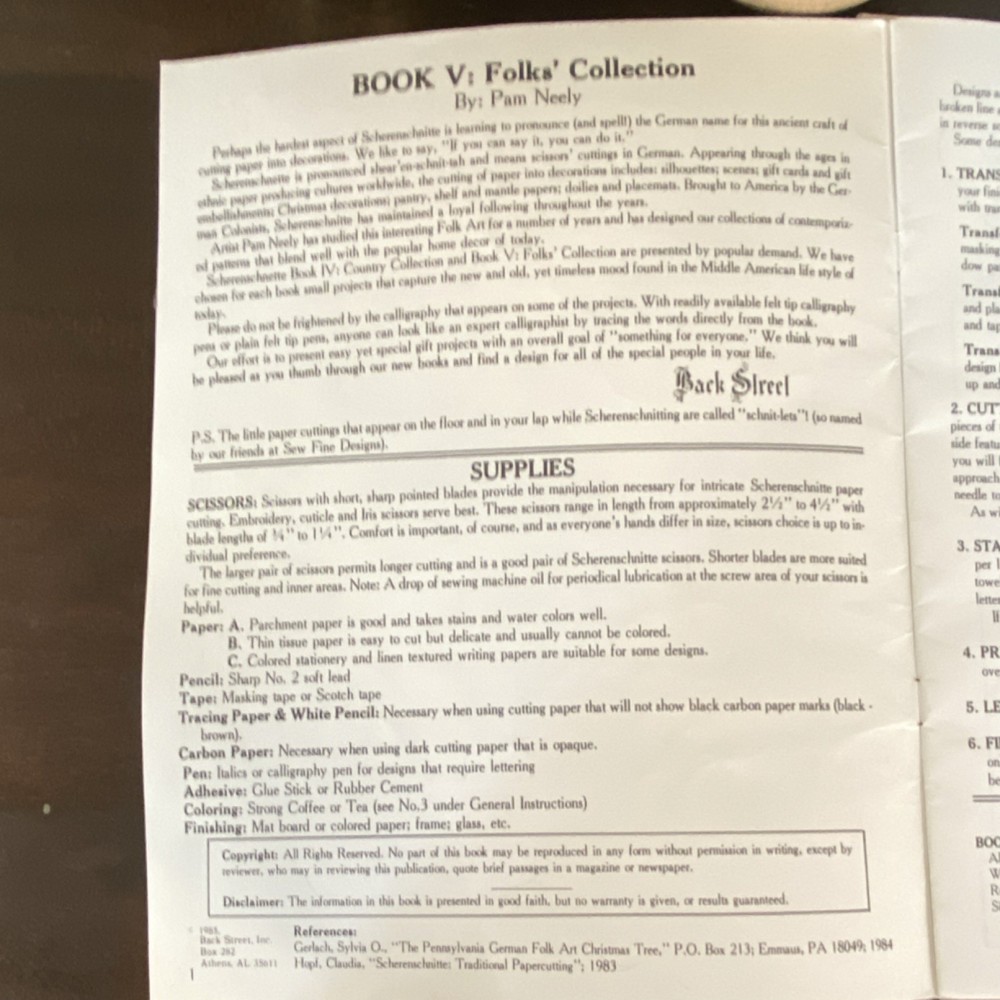 Back Street Scherenschnitte Folks' Collection Pattern Book Parchment-Plus Set