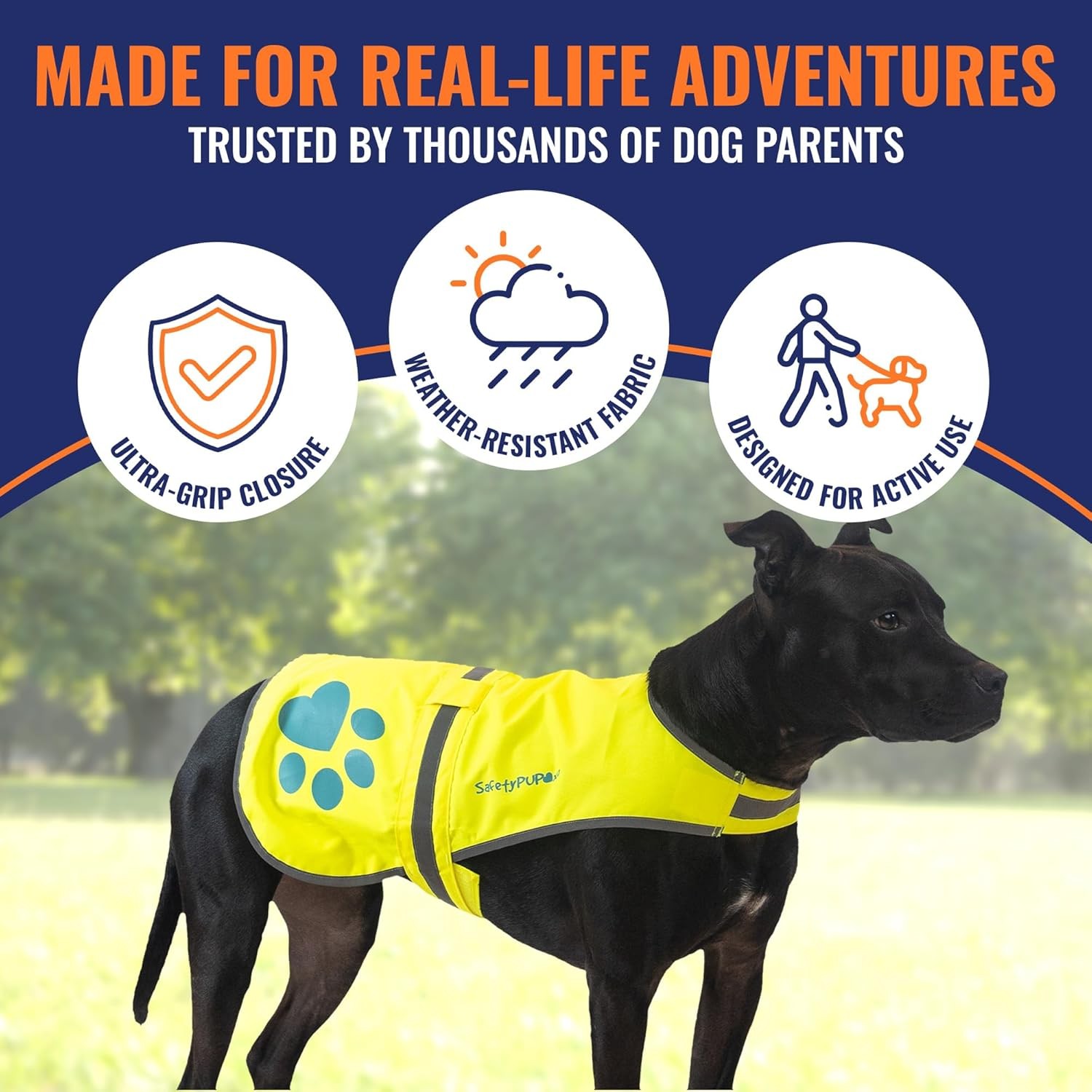SafetyPUP XD Dog Reflective Vest Hi-Vis Visibility Vest