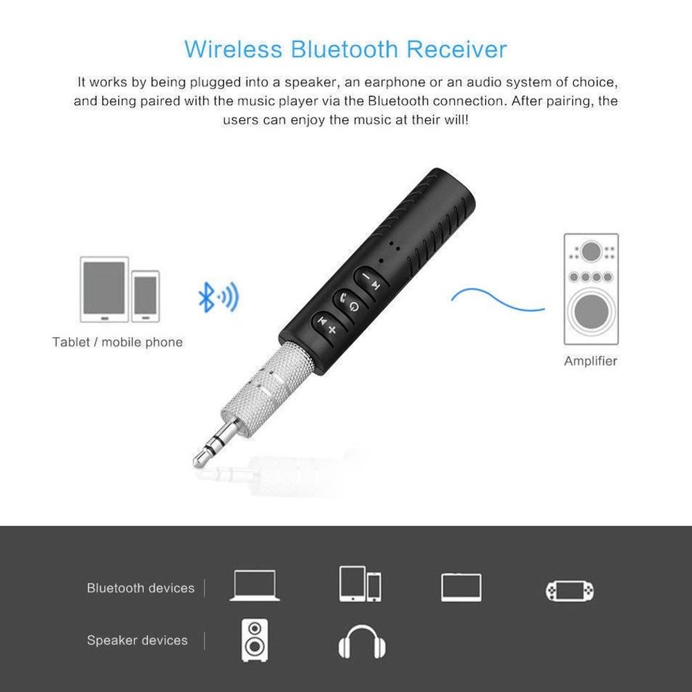 Universal Wireless Bluetooth AUX 3.5mm Jack Audio Stereo Music Receiver Adapter