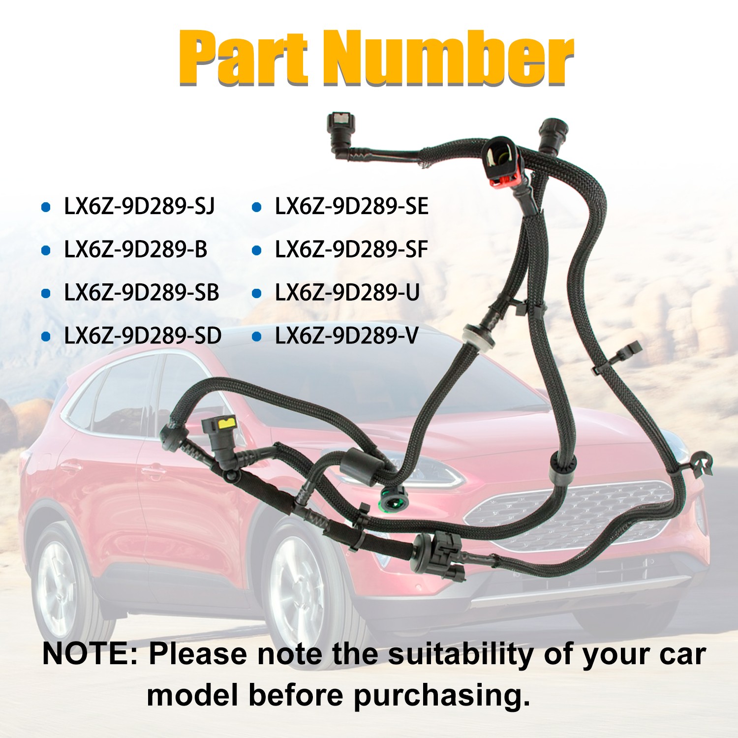 LX6Z-9D289-SJ FOR 2021-2024 Ford Bronco Sport 2.0L Fuel Vapour Separator Tube