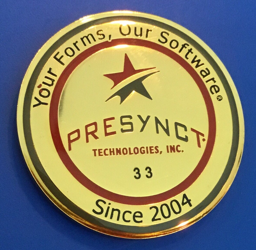 Presynct Technologies Cloud Based Reporting And Case Management #’ed Coin Medal