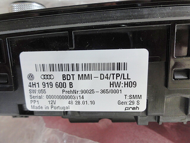Audi S8 A8 programming unit 4H 1919600B MMI touchpad interface control element TOP