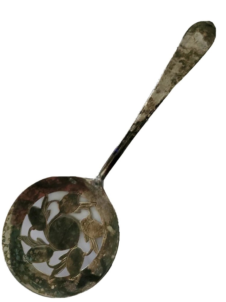 Rogers Silverplate Slotted Serving Appetizers Small Spoon 7.63" Long