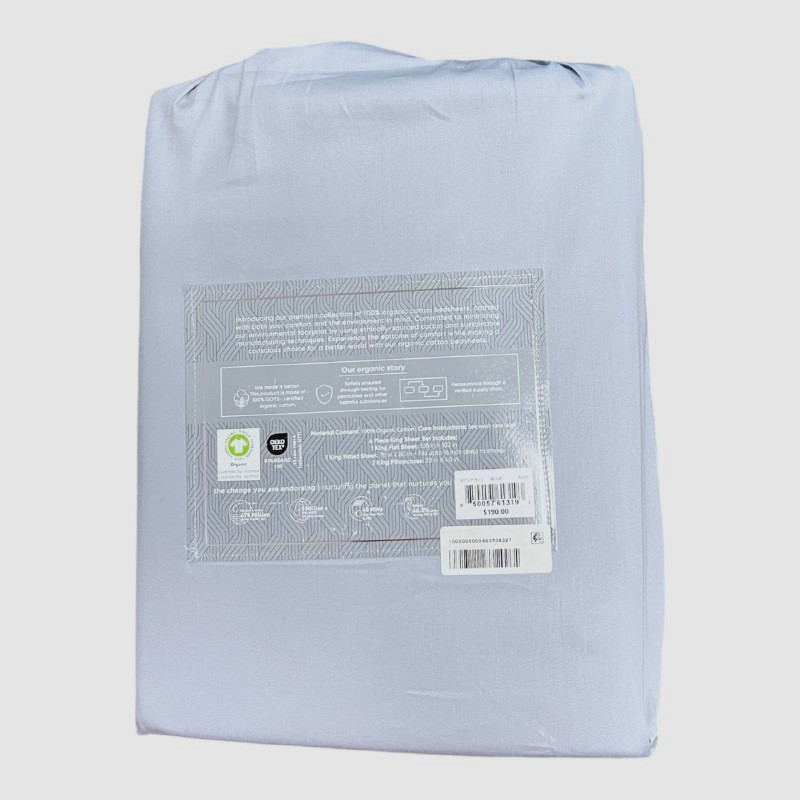 Everyday Home Blue Trident 300 Thread Count Cotton 4pc Sheet Set Size, King