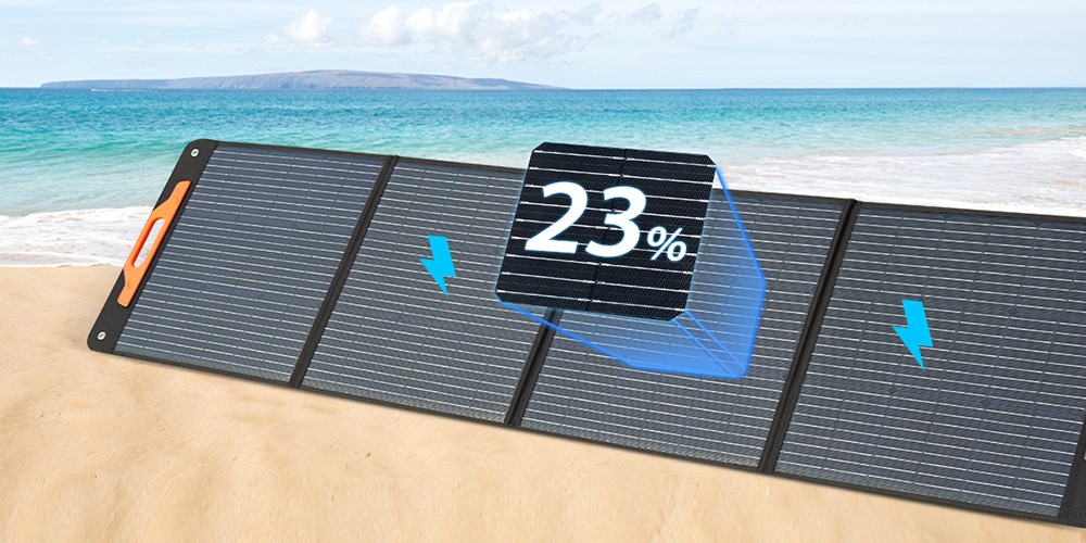 Oscal 200W Foldable Solar Panel ETFE Material ≥22% Solar Conversion Efficiency