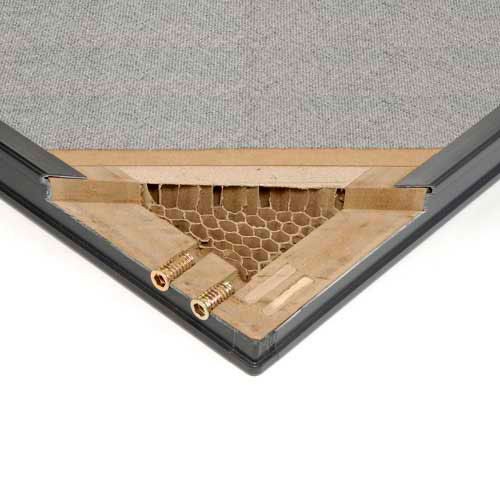 36-1/4"W x 64"H Office Partition Panel with Partial Window Pass-Thru Cable Gray