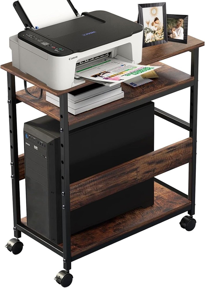 TooCust Computer Tower Stand Under Desk, and Rustic Brown