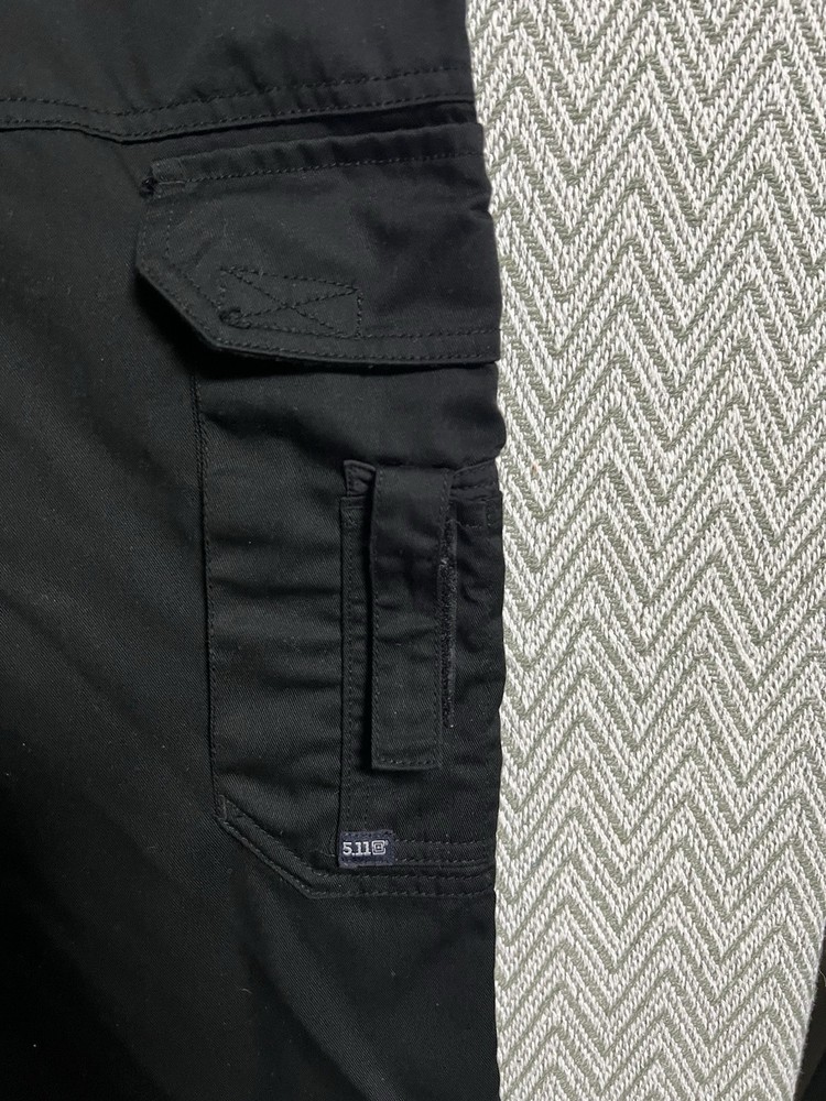5.11 Tactical Black Cargo Pants 44/32 Solid Polyester Cotton