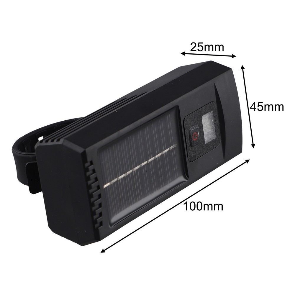 Multi Functional LED Bicycle Headlight with Solar and USB Charging Capabilities