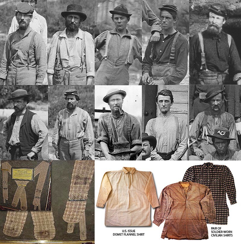 Civil War HANDSEWN Suspender Braces REDUCED SHOULDER SLIP Golden Tan w/Green