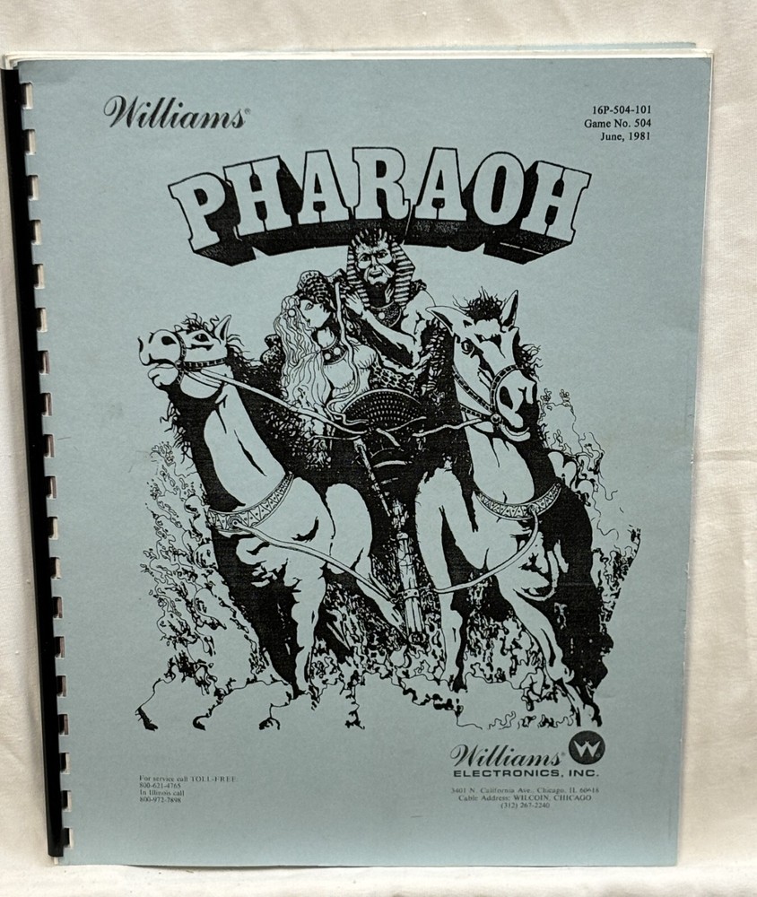 ORIGINAL-WILLIAMS-PHARAOH-OWNERS MANUAL-INSTRUCTION BOOKLET