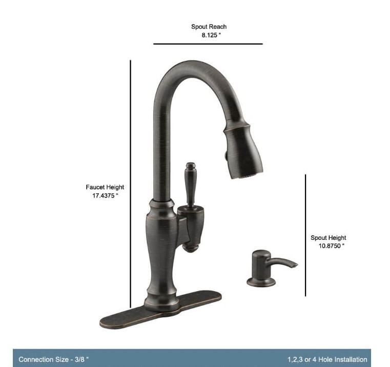 Kohler Arsdale Kitchen Faucet PULL DOWN - OIL RUBBED BRONZE