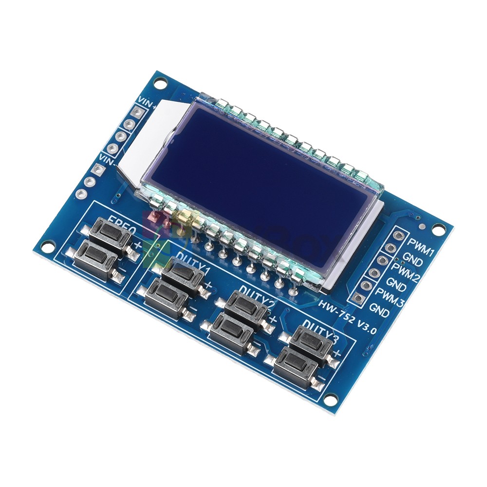 PWM Pulse Wave Frequency Duty Cycle Adjustable Module 3-Channel Signal Generator