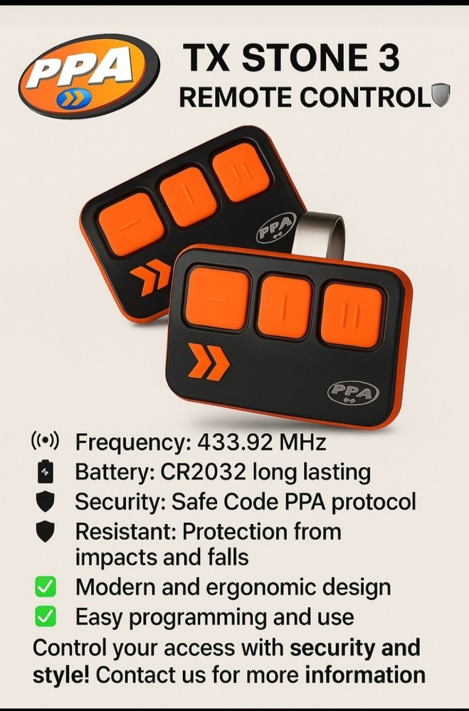 PPA Gate Motor Remote Control TX STONE3