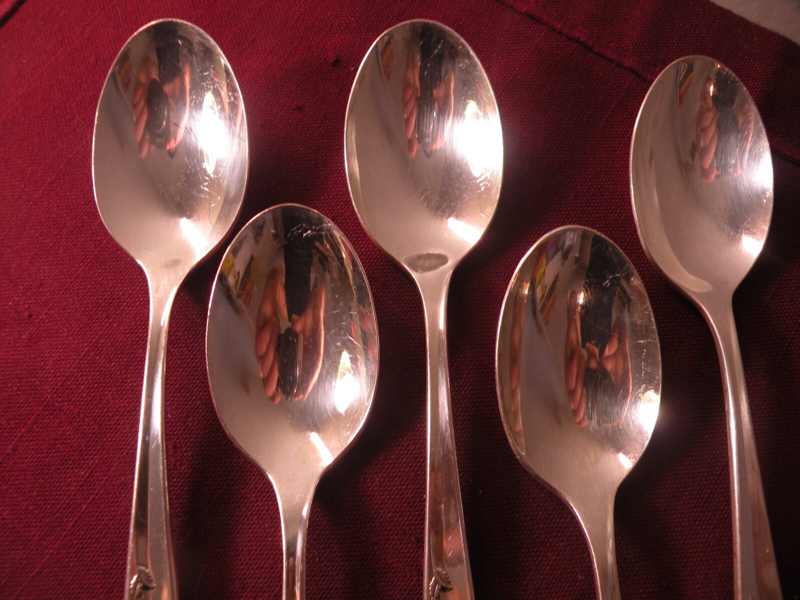 Set of 5 International 1847 Rogers Silverplate MAGIC ROSE 1963 Teaspoons 6" B