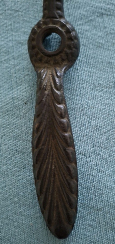 Victorian Baldwin Lock Plate & Handle, Ornate Cast Iron