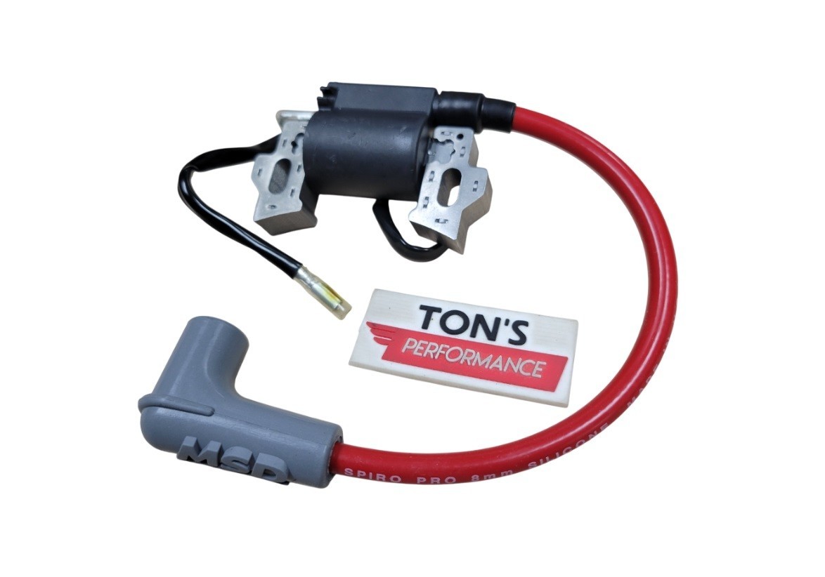 Predator 212 coil, MSD boot, Ton's Red wire, Direct replacement Kart coil 0 Ohm