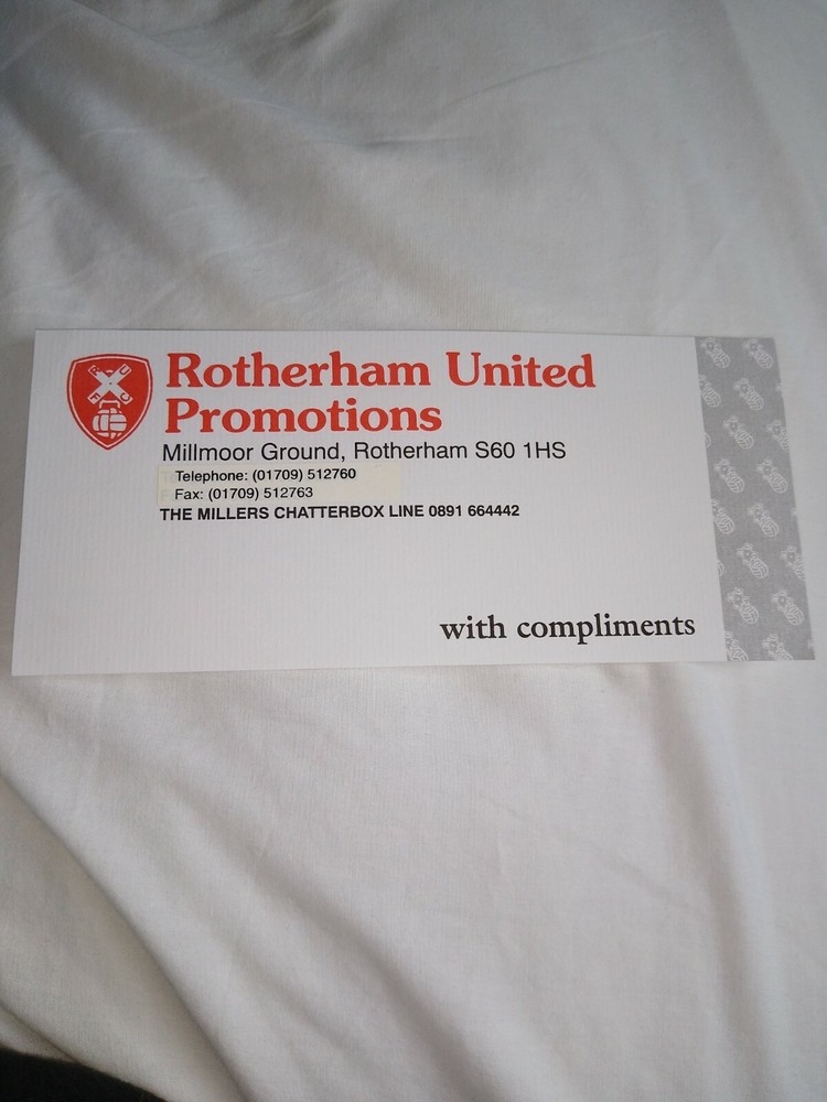 Rotherham United With Compliments Slip