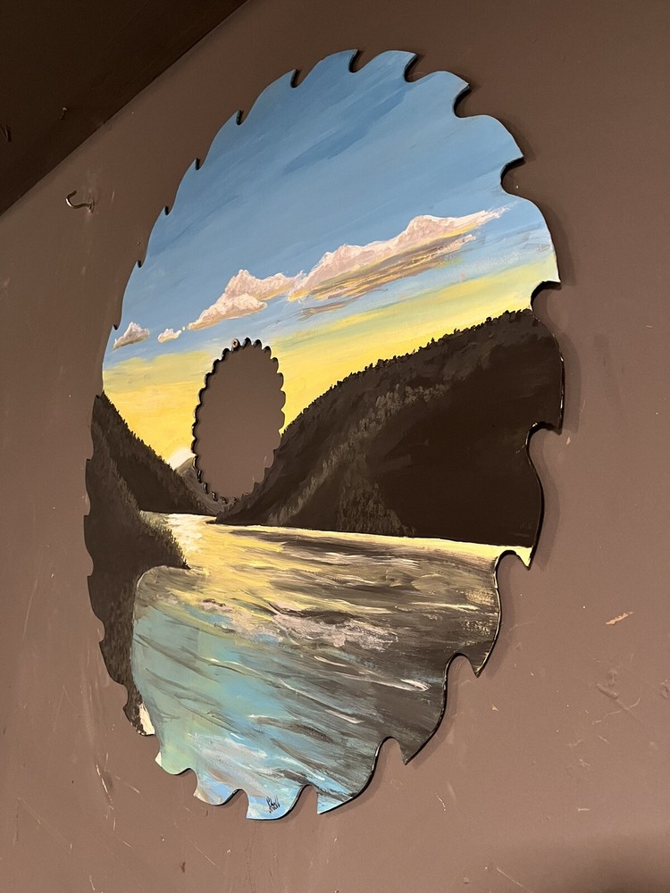 hand painted saw blade