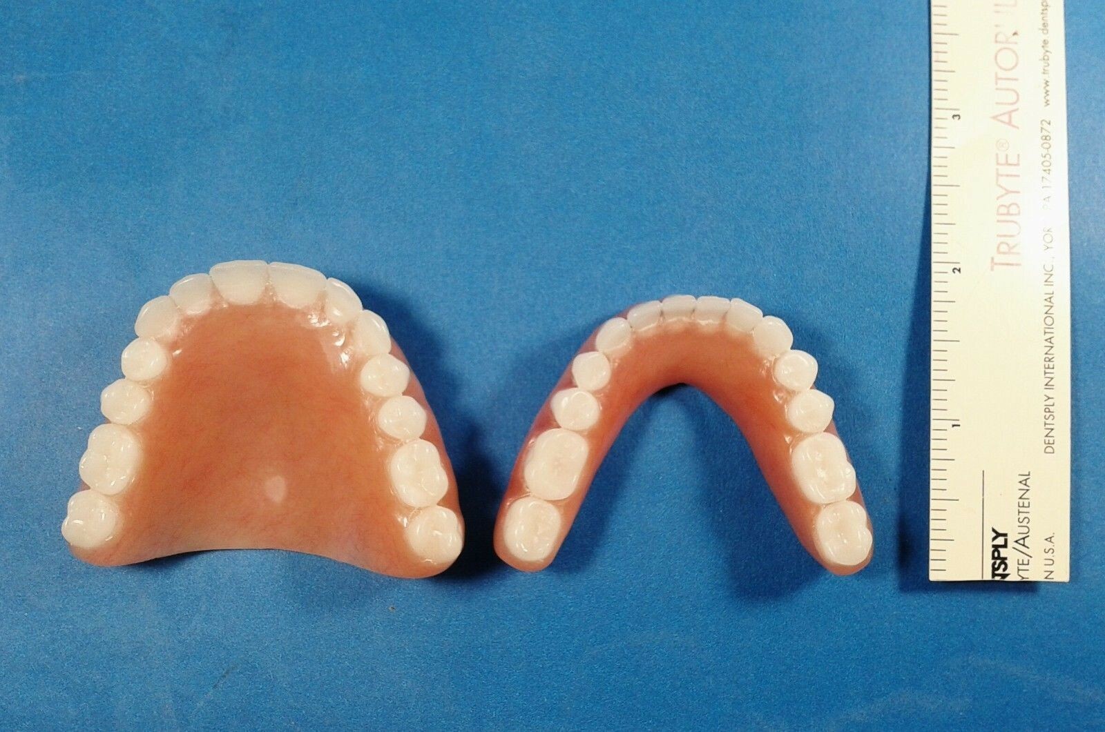 Dentures, set of false teeth with Hollywood bleach shade teeth