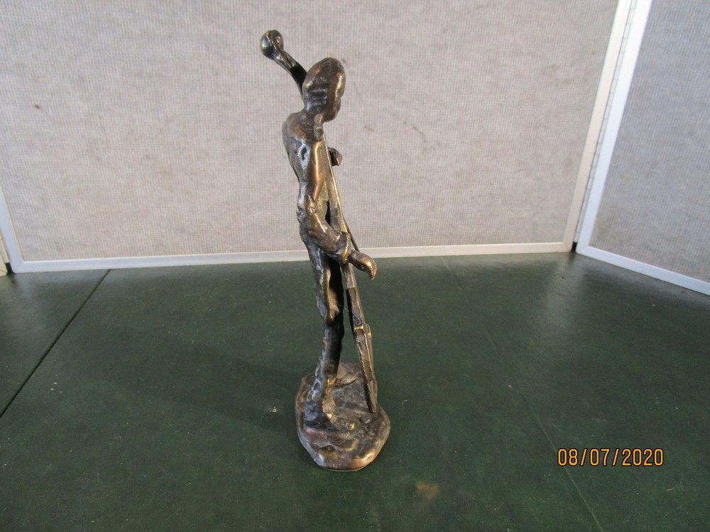 Bronze Cello Player Statue 9"