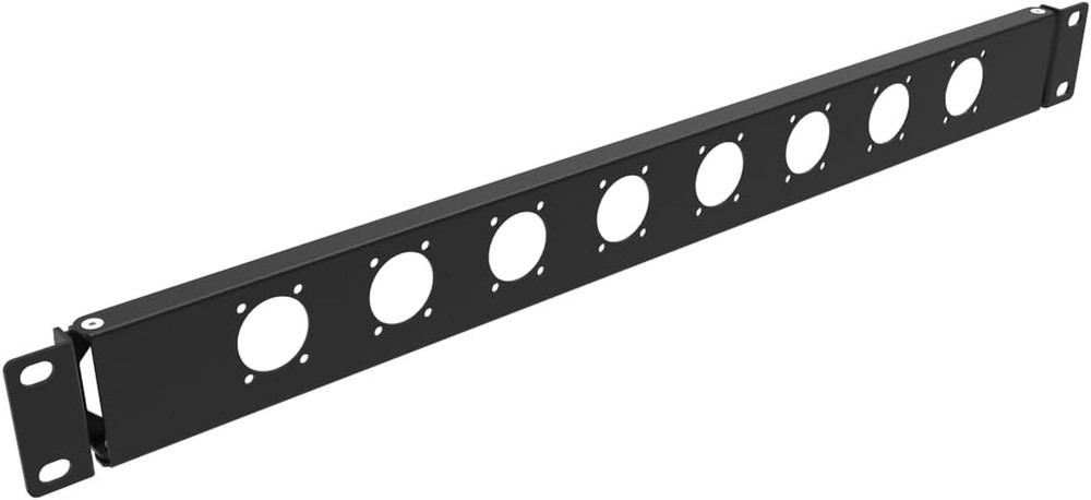 1U Hinged Rack Panel for 19" Rack - 8D XLR HDMI Audio Mount
