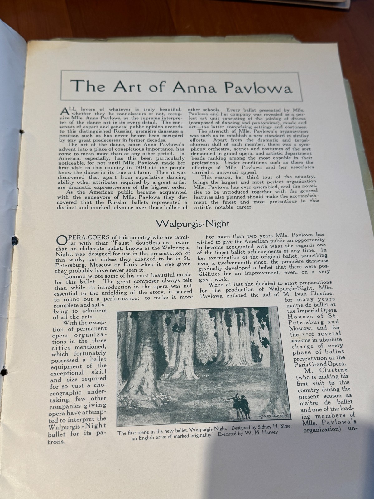 RARE! Ballet Legend ANNA PAVLOWA (Pavlova) Early 1900s Souvenir Program