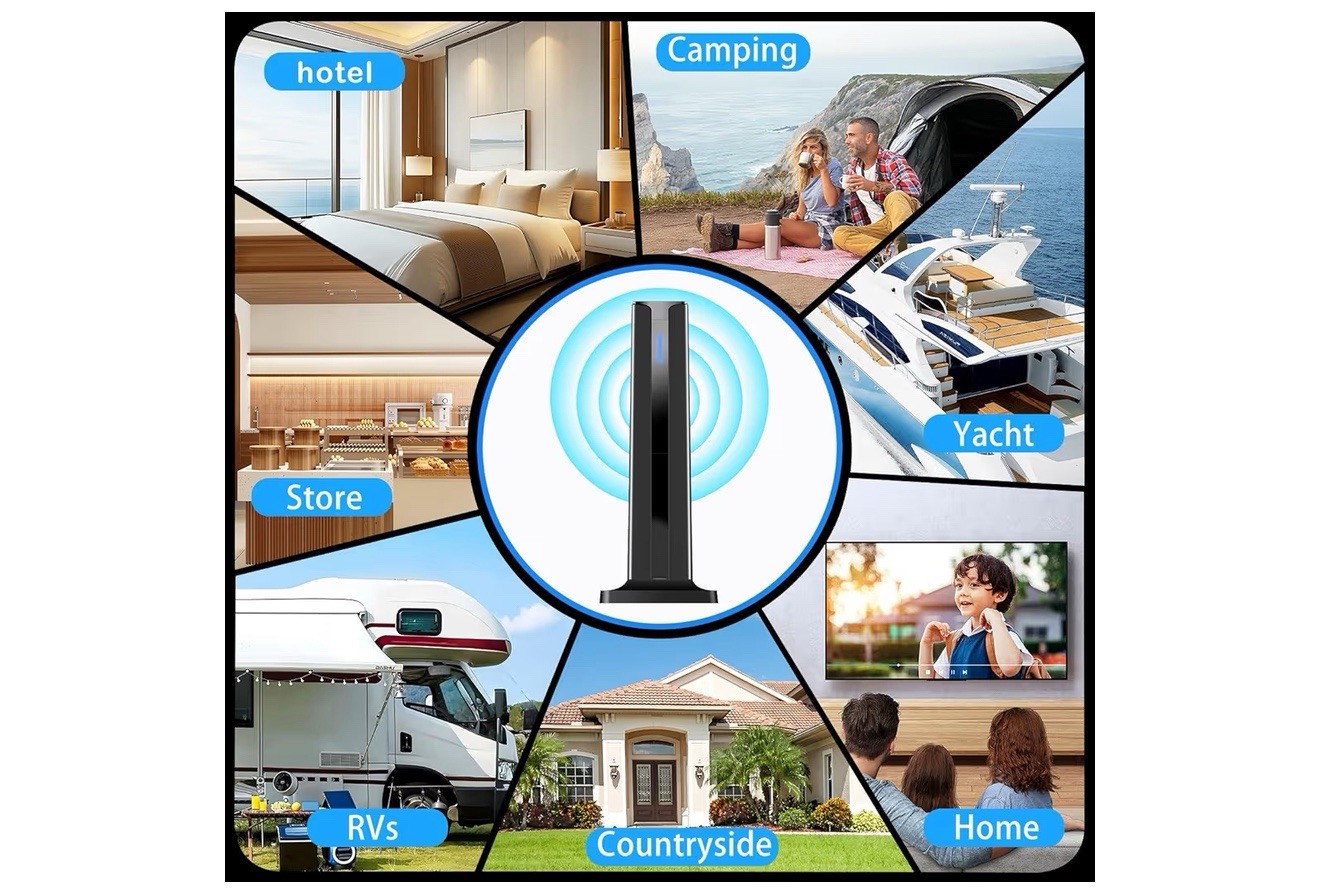 2025 Digital TV Antenna for Smart TV Indoor with 3M Stick Base 360°Long Range