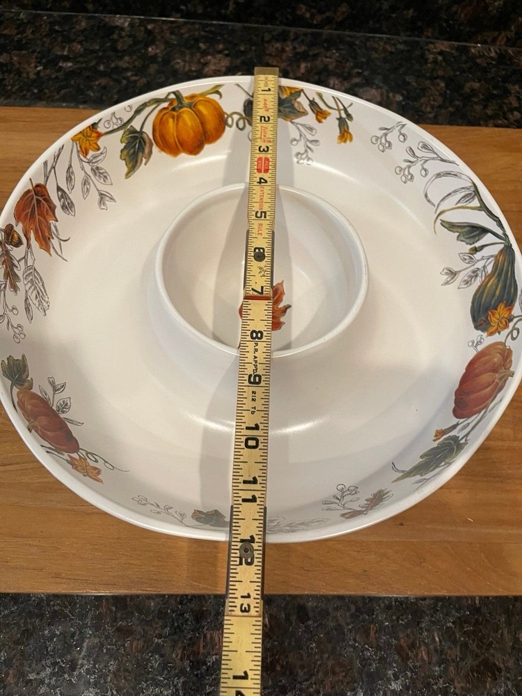 BEE & WILLOW fall CERAMIC CHIP & DIP SERVING PLATTER