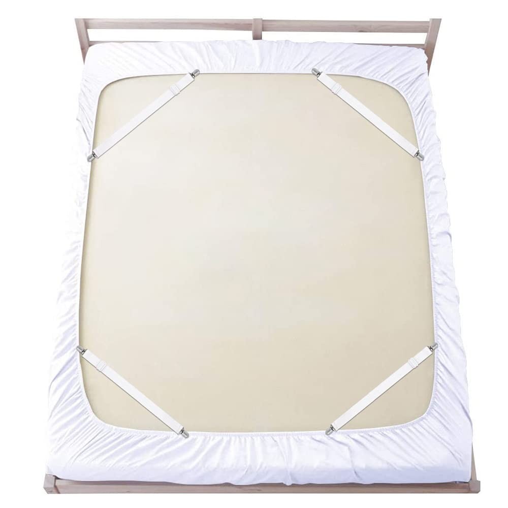 Bed Sheet Straps, Adjustable Elastic Fitted Sheet Corner Holders Straps
