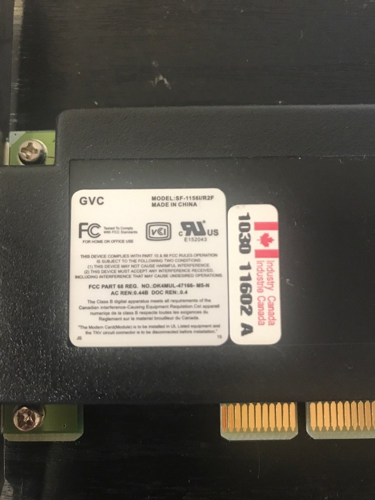 Dell Internal Modem SF-1156/R2F 8F217