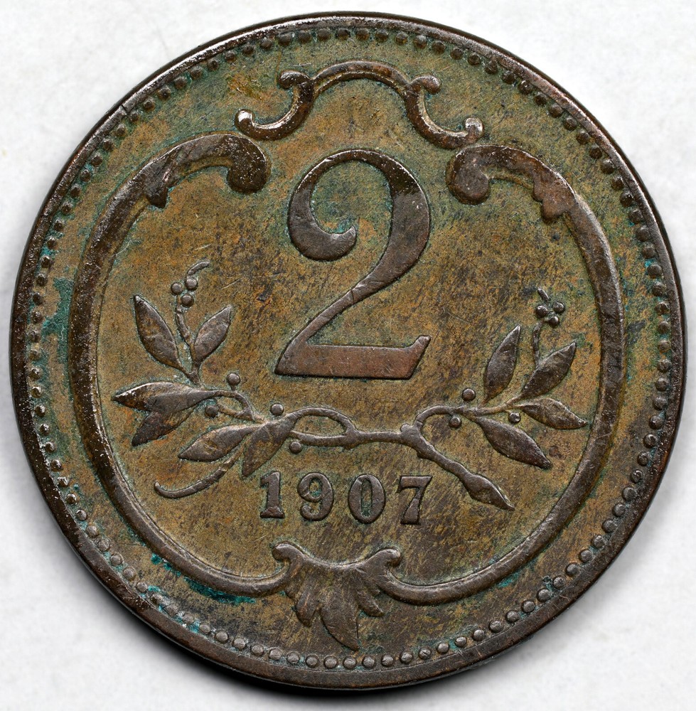1907 Austria 2 Heller